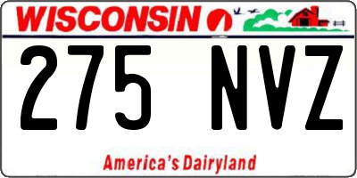 WI license plate 275NVZ