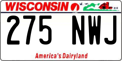 WI license plate 275NWJ