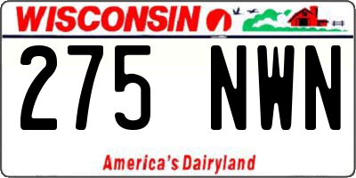 WI license plate 275NWN