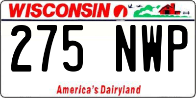 WI license plate 275NWP