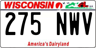 WI license plate 275NWV