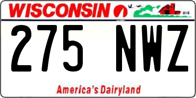 WI license plate 275NWZ