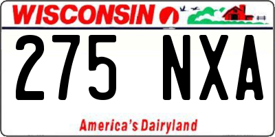 WI license plate 275NXA