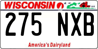 WI license plate 275NXB