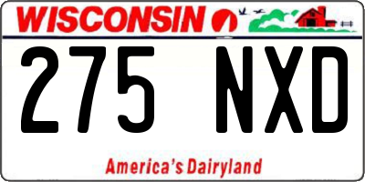 WI license plate 275NXD