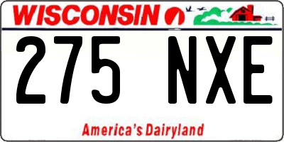 WI license plate 275NXE