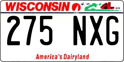WI license plate 275NXG