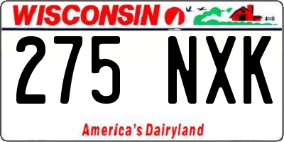 WI license plate 275NXK