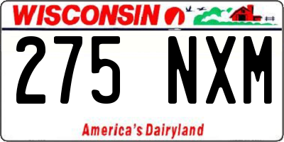 WI license plate 275NXM