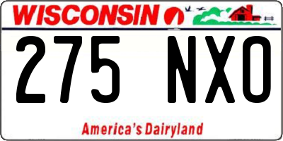 WI license plate 275NXO