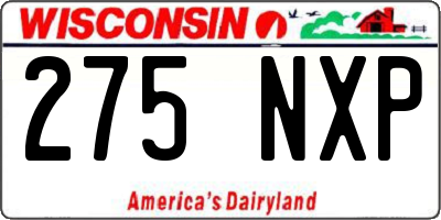 WI license plate 275NXP