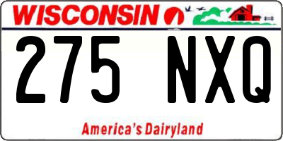 WI license plate 275NXQ