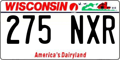 WI license plate 275NXR