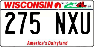 WI license plate 275NXU