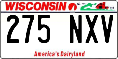 WI license plate 275NXV