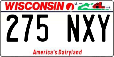 WI license plate 275NXY