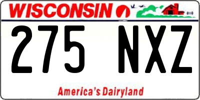 WI license plate 275NXZ