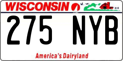WI license plate 275NYB