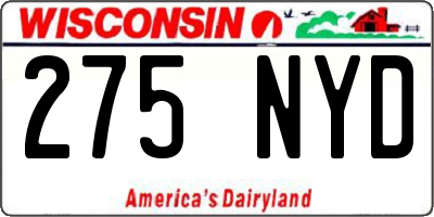 WI license plate 275NYD