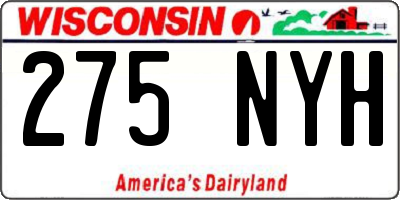 WI license plate 275NYH