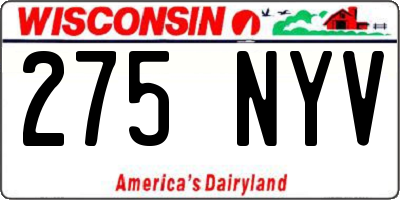 WI license plate 275NYV