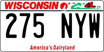 WI license plate 275NYW