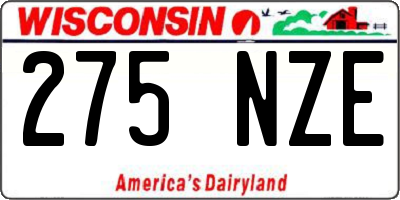 WI license plate 275NZE