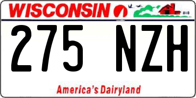 WI license plate 275NZH