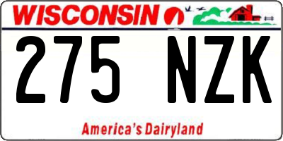 WI license plate 275NZK