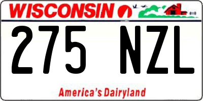 WI license plate 275NZL