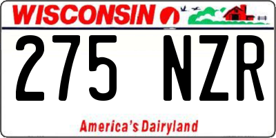 WI license plate 275NZR