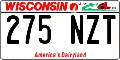 WI license plate 275NZT