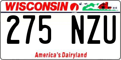 WI license plate 275NZU