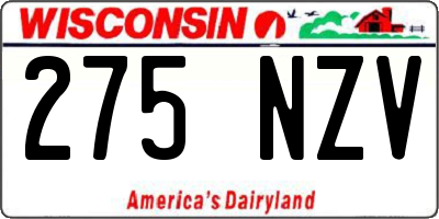 WI license plate 275NZV