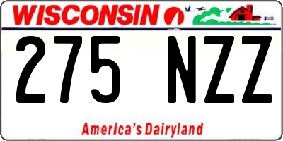 WI license plate 275NZZ