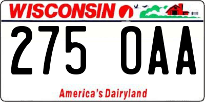 WI license plate 275OAA