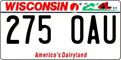 WI license plate 275OAU