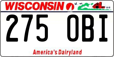 WI license plate 275OBI