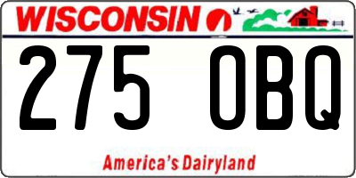 WI license plate 275OBQ