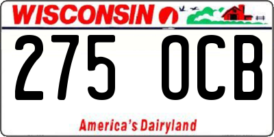 WI license plate 275OCB