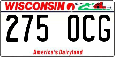 WI license plate 275OCG