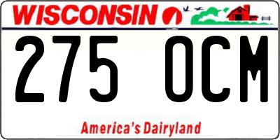 WI license plate 275OCM