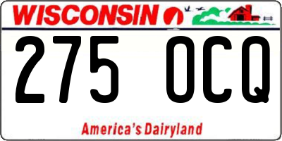 WI license plate 275OCQ