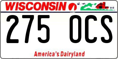 WI license plate 275OCS