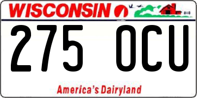 WI license plate 275OCU