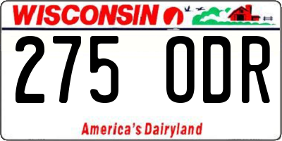 WI license plate 275ODR