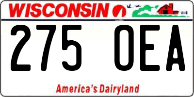 WI license plate 275OEA