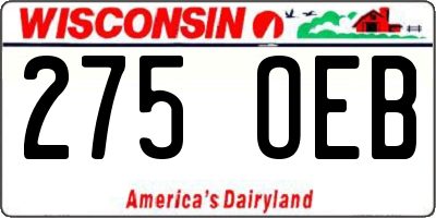 WI license plate 275OEB