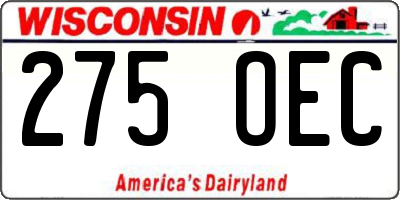 WI license plate 275OEC
