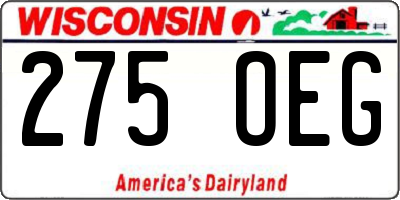 WI license plate 275OEG